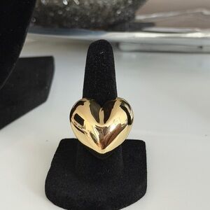 Classic Gold Heart Dome Ring - Women Jewelry